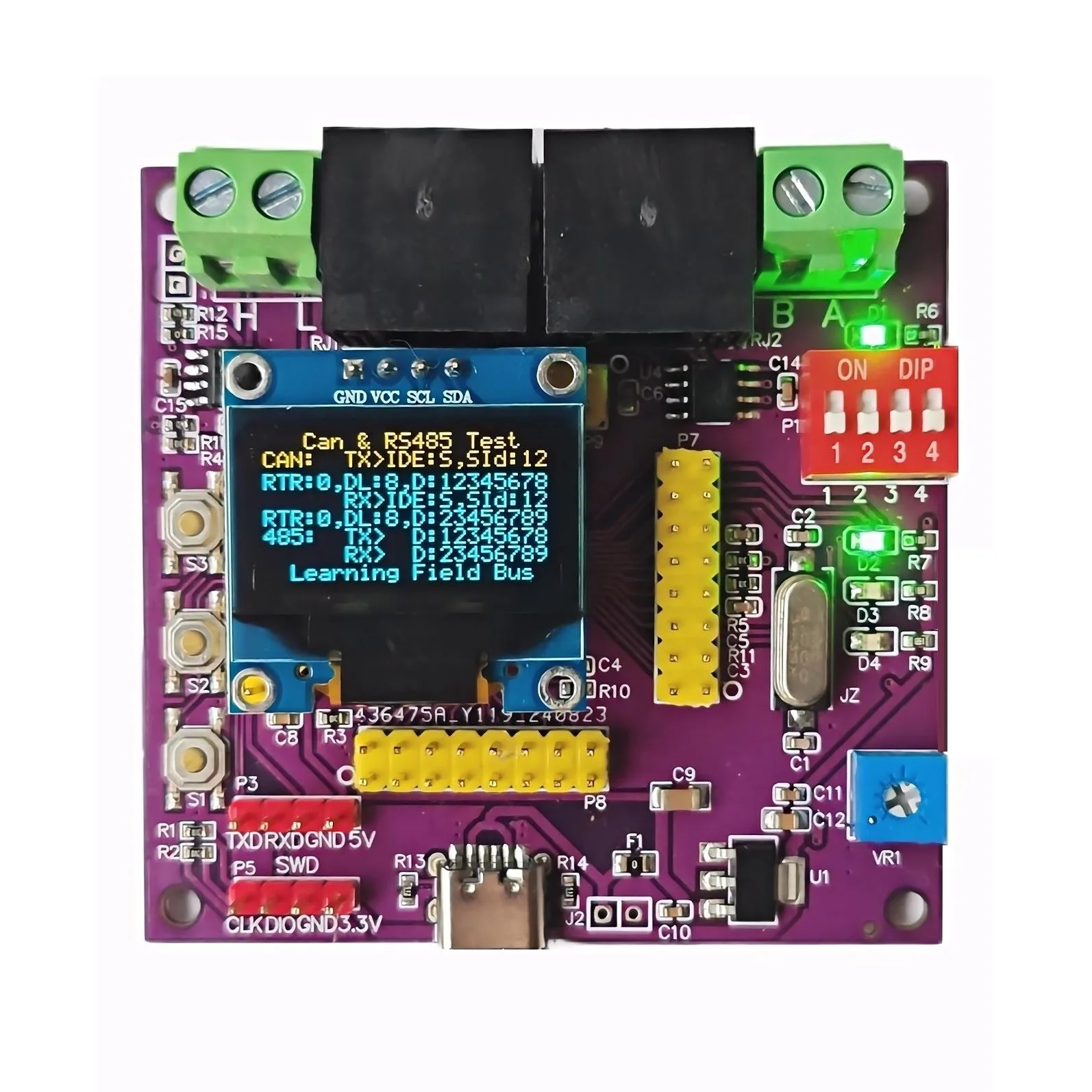 Modbus protocol Development Board, CANopen protocol Development Board ,Support master or slave stations