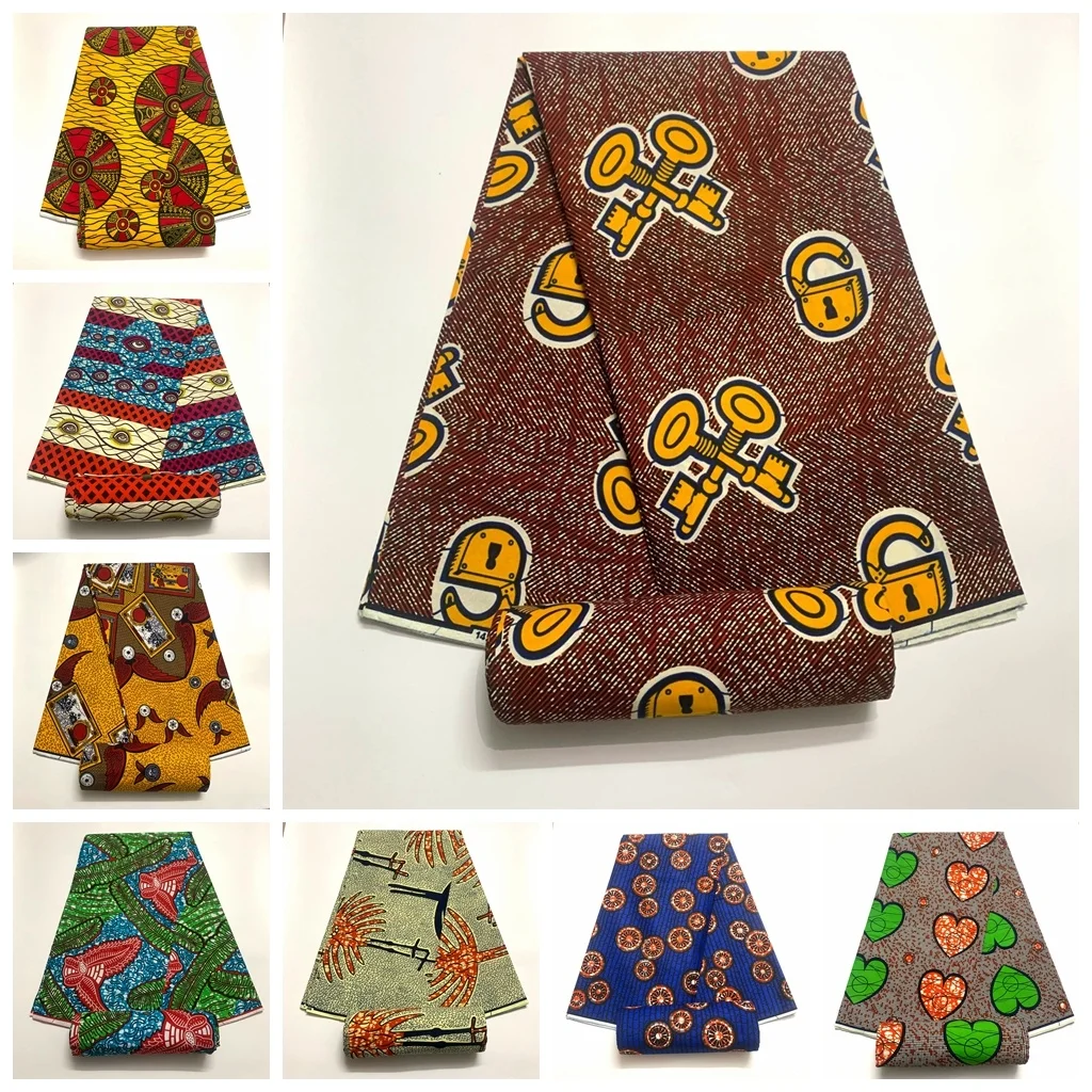 2024 New Fashion African Real Wax Fabric 100% Cotone Nigeriano Ankara Fabric Block Prints Batik Soft High Quality Women Sewing