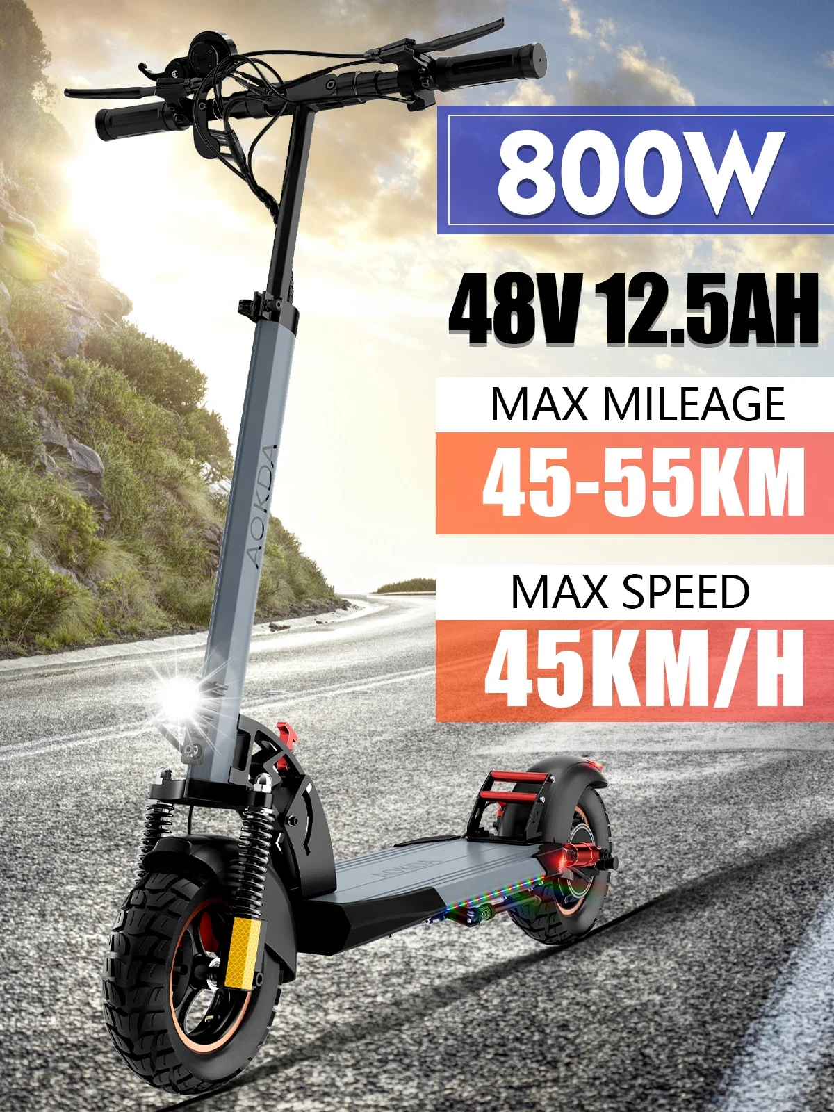 New City Mobility Electric Scooter 800W-48V-18.2AH One button folding Max speed 45KM per hour Max range 45-55KM