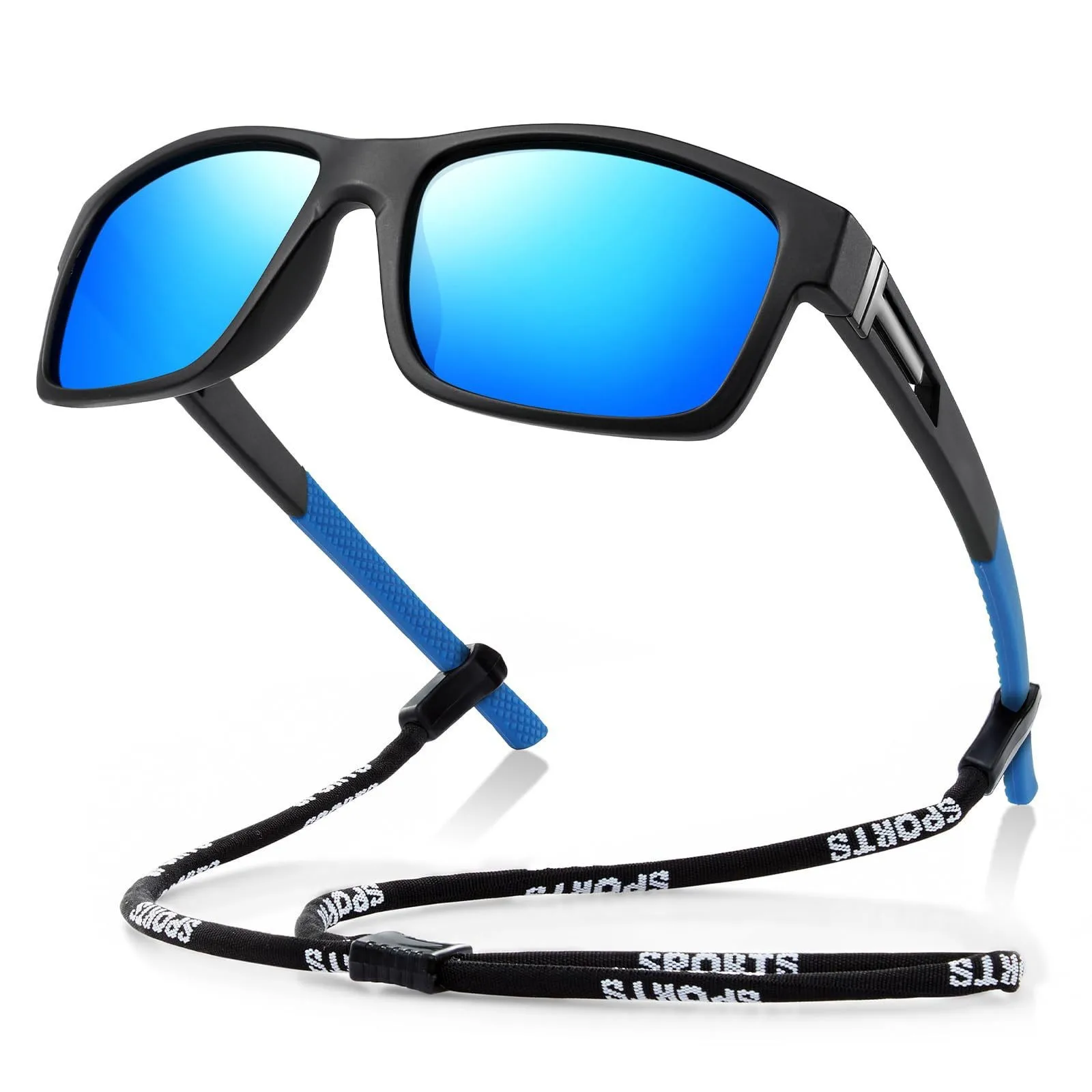 1pc Sports Sunglasses For Men & Women Outdoor Cycling Driving Fishing Polarized Comes With Strap