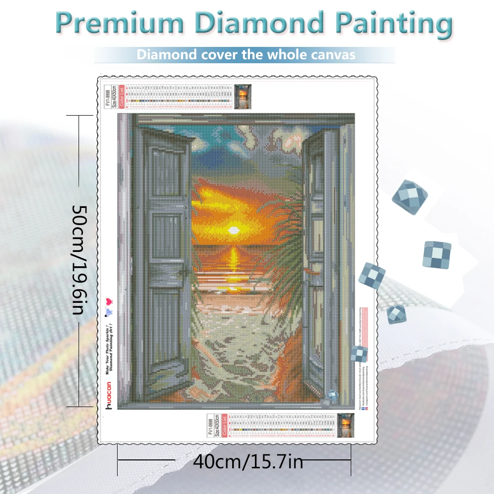 5D Diamond Painting Sunset Waterfall Art Kits Home Decoration
