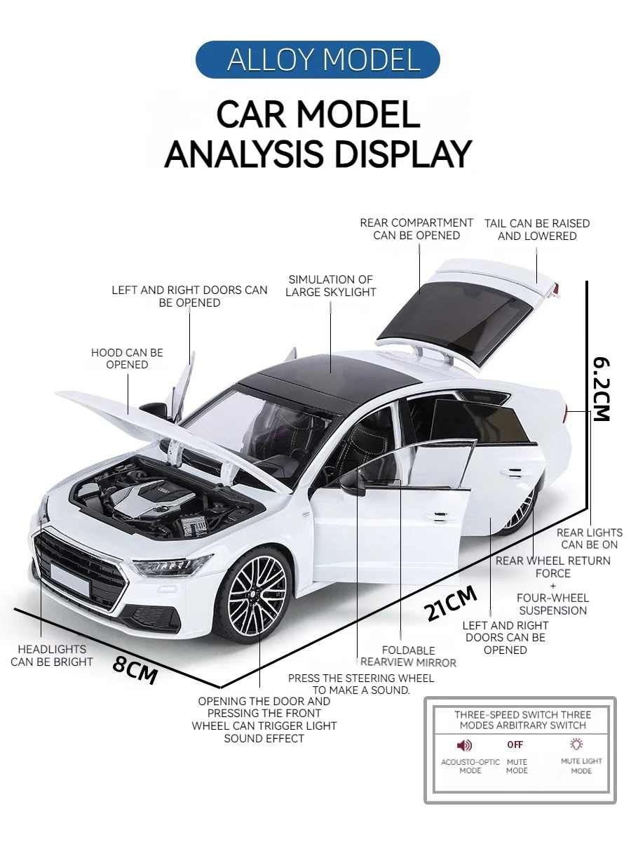 1/24 アウディA7（カスタム品） 1:24 AUDI A7 Coupe Alloy Car Model Diecast Metal Toy Vehicle