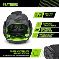 Rolling 14 Inch Tool Bag with Telescoping Rubber Handle and Heavy-Duty Wheel, Water-Resistant Construction 2