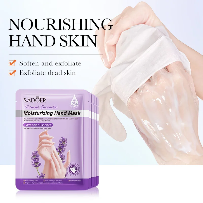 1/3 Pair SADOER Lavender Foot Mask Moisturizing Hand Mask Peeling Mask Exfoliating Feet Pedicure Exfoliant Travel Size Skin Care