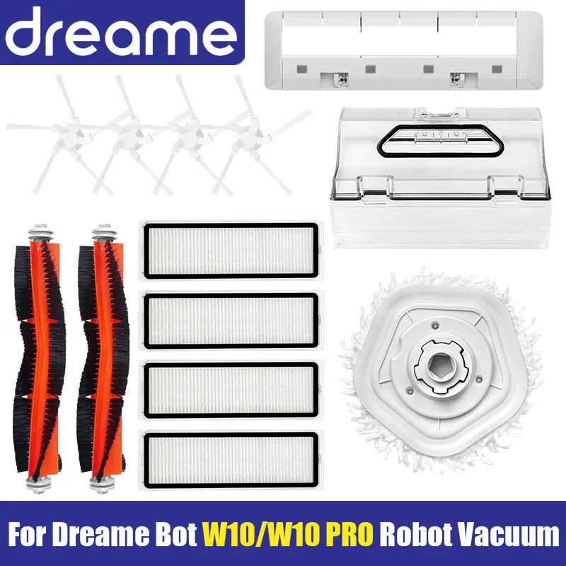 Für Dreame Bot W10 W10Pro Staubsaugerzubehör, Hauptseitenbürste, HEPA-Filter, Wischtuch-Ersatzteile
