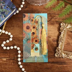 Elegant Floral Metal Bookmark - Sunflower, Iris, Rose Design Gift (Sunflower)