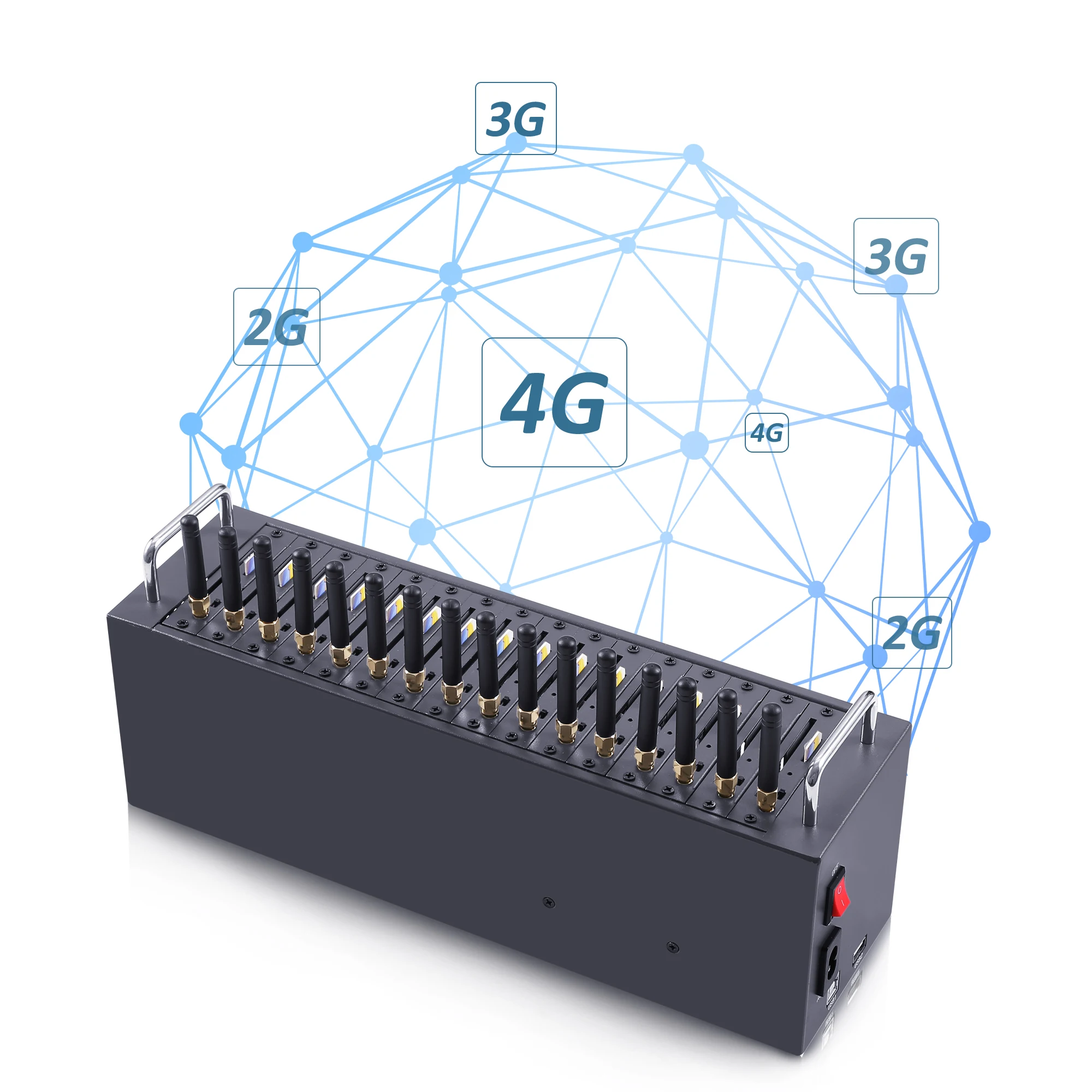 빠른 전송-속도 LTE 4G SMS 모뎀, 16 포트 4G 대량 Sms 모뎀 Sms 방송 게이트웨이 Gsm 모뎀