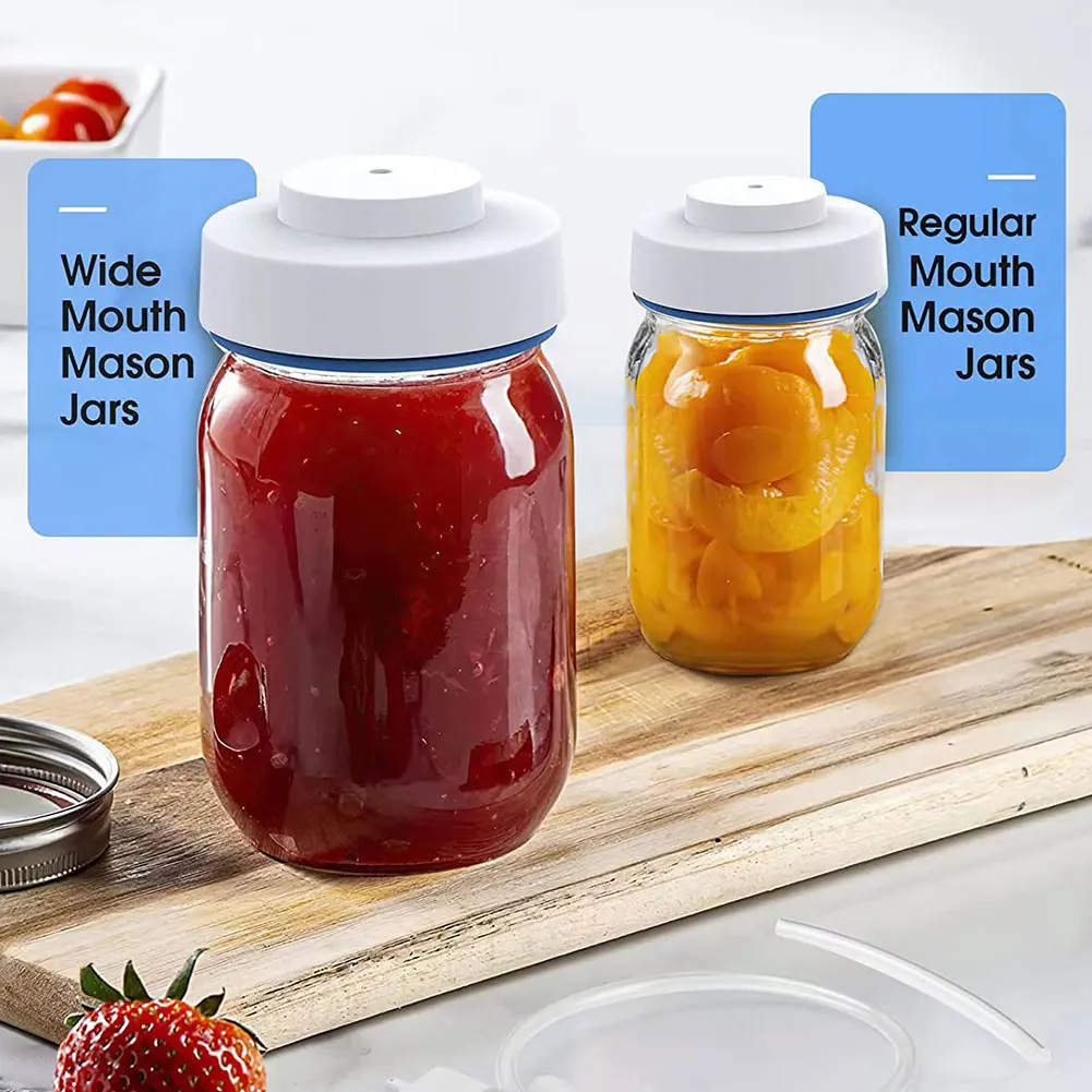 Food Vacuum Sealer Electric Mason Jar Vacuum Sealer BPA Free Food Storage Odorless Attachment Kit For Wide Mouth Jar