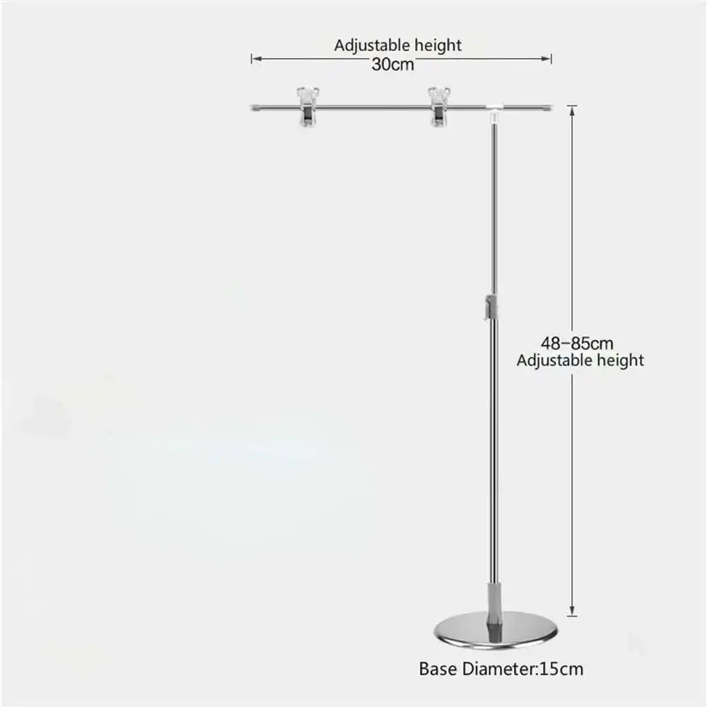 조정 가능한 L 브래킷 높이 스테인레스 스틸 폴 팝 선반 데스크 테이블 탑 광고 포스터 배너 교수형 클립 디스플레이 스탠드