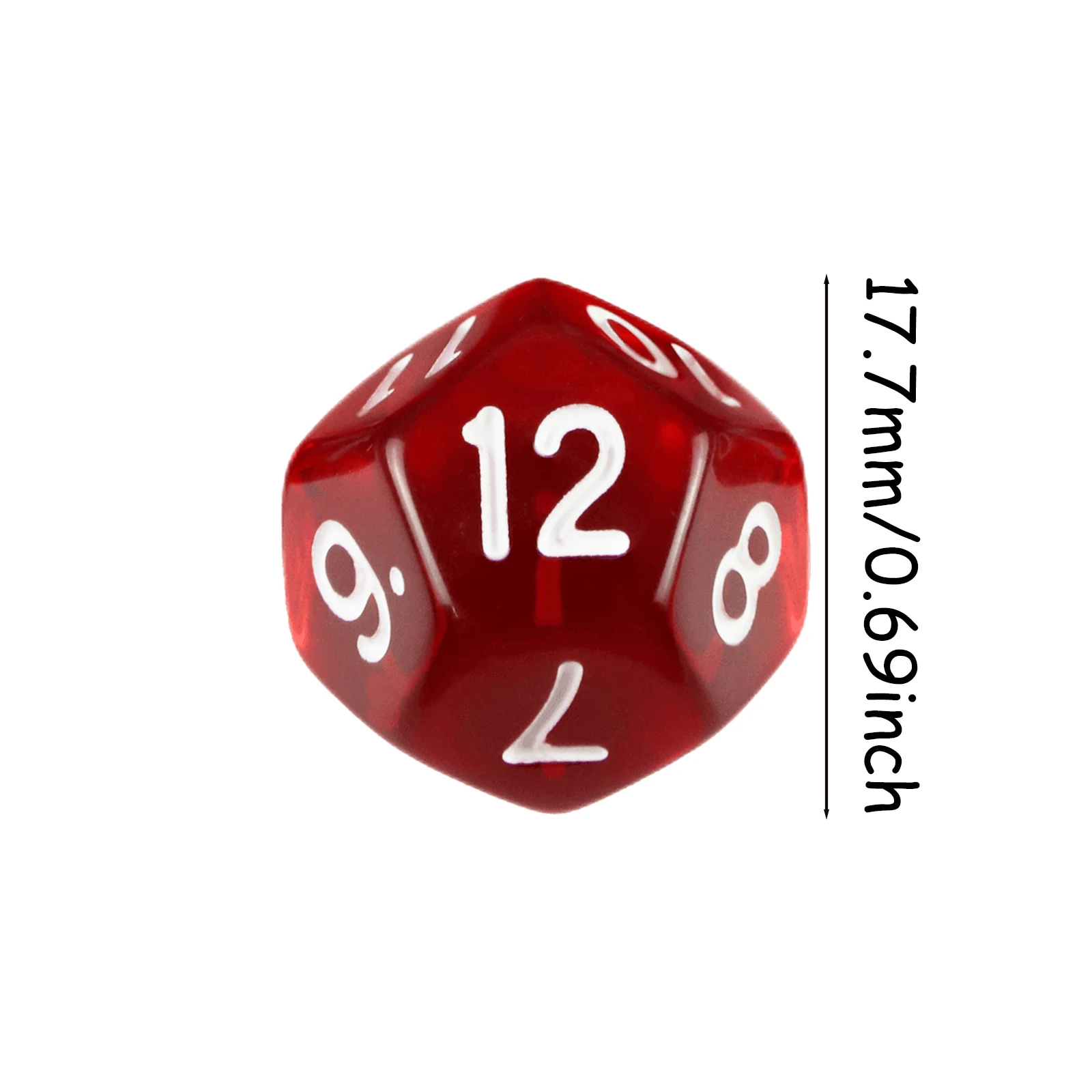 10개/세트 다면체 12면체 주사위 투명 D12 주사위 DND TRPG 테이블 게임 엔터테인먼트 용품