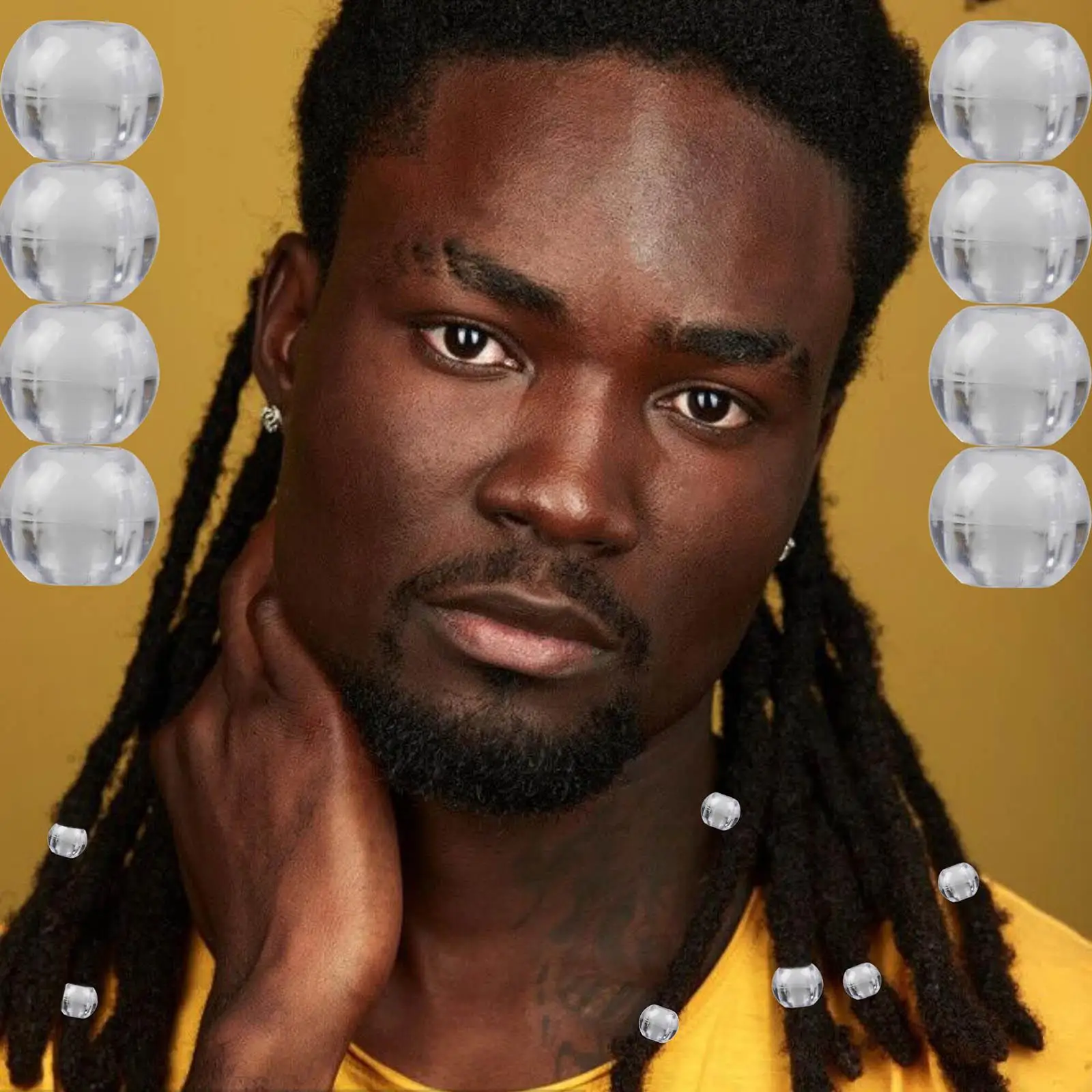 

100x Dreadlock Hair Beads 16mm Dia Big Hole for Dreadlock Wig Wig Men Women