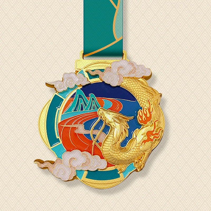Customized Chinese Style Animal Shape Medal, Marathon Enterprise Event Excellent Employee Commemorative Children's Metal, 1Pc