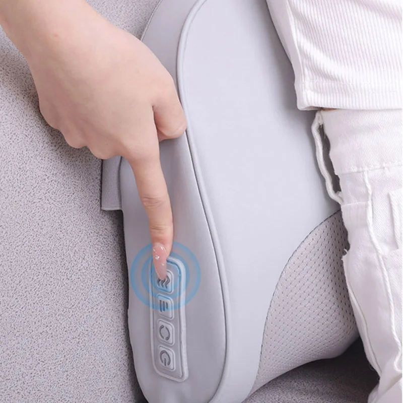 목 마사지 베개, 다기능 플러그인 마사지 패드, 목 어깨 및 등 온열 전기 목 마사지 차량