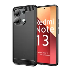 Carbon Fiber Texture TPU Protective Phone Case Cover for Redmi Note13Pro Plus (Black)