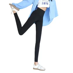 Bottomed Hip Lifting Thin Solid Black Breathable Hip Lifting High Elastic 9-point Pants Spring and Autumn Pants