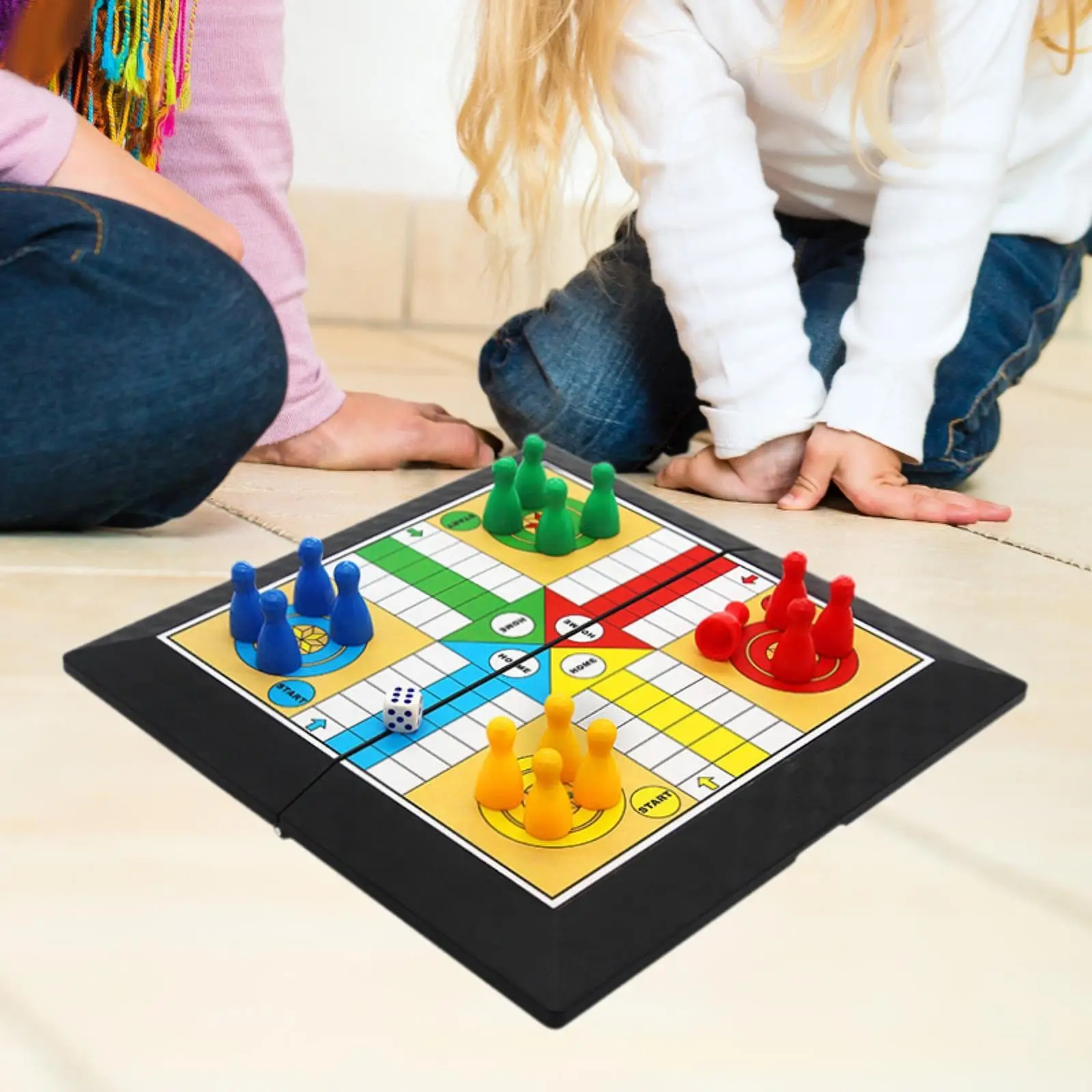 Ludo Board Game Set Educational Toys Traditional Flying Chess Game Strategy Family Dice for Teens Children Party Games
