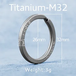 Titanium Super Lightweight Keychain - Sleek and Durable EDC Tool for Car Keys and Accessories (Ti Round Flat)