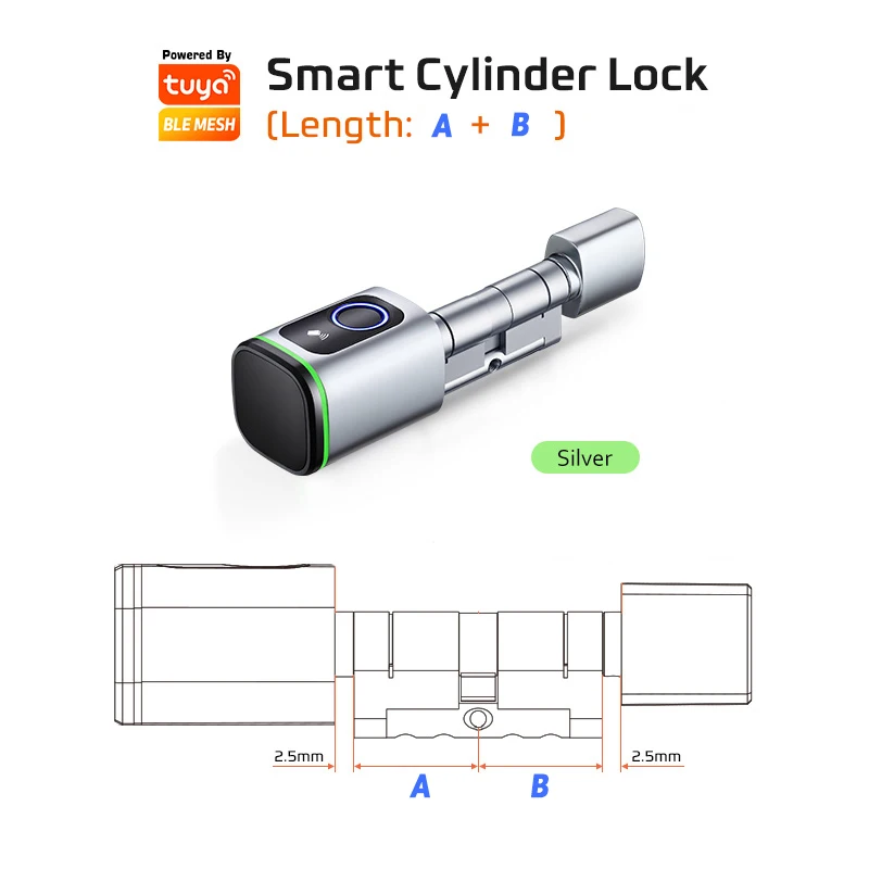 thumbnail image 1 of RAYKUBE&nbsp;S1 Tuya BLE TT Lock Smart Electronic Door Lock with DIY Cylinder Core Fingerprint APP Keys IC Card Unlock for Home Hotel, 1 of 5