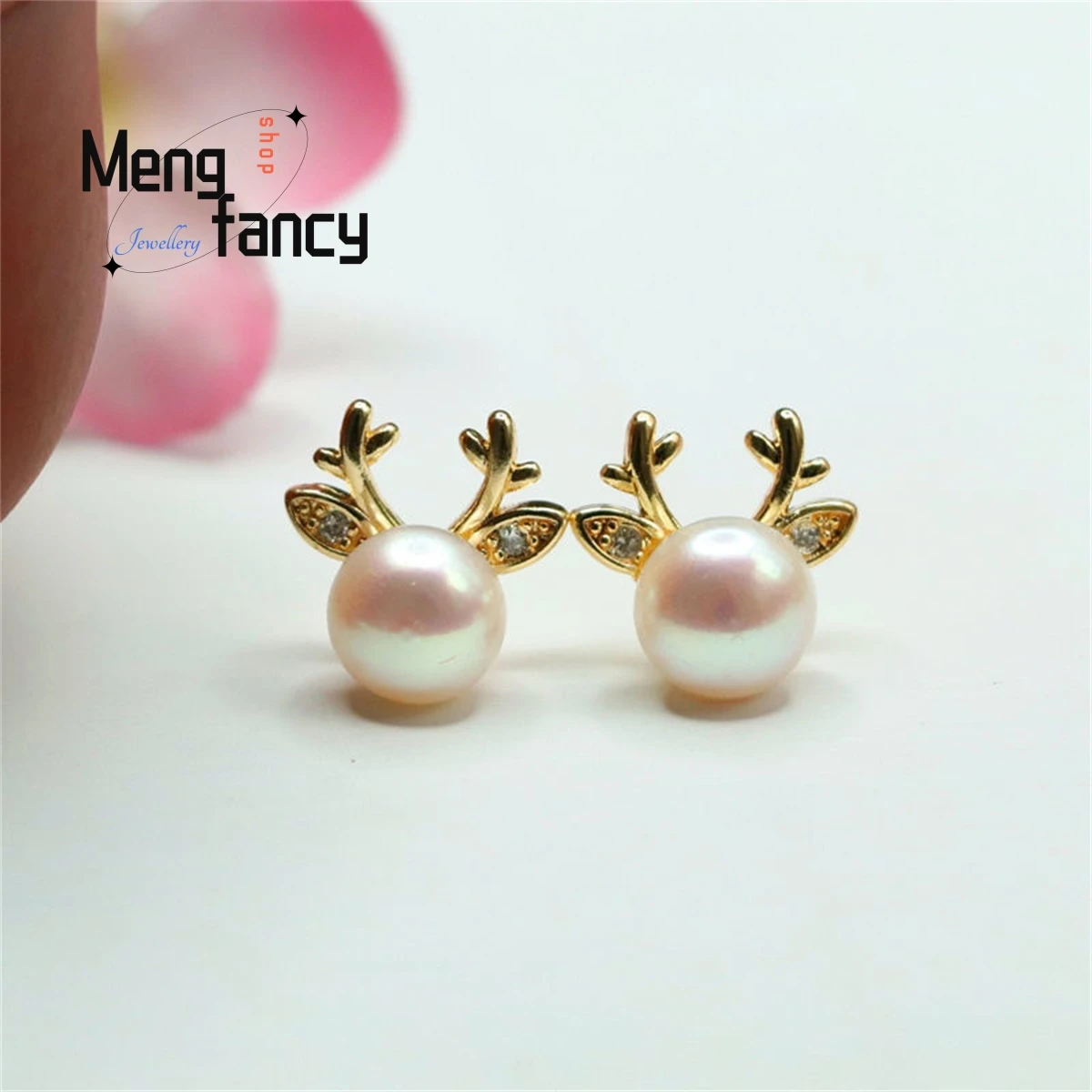 

Natural Freshwater Pearl Deer S925 Silver Needle Earring Simple Luxury Fashion Versatile Exquisite Beauty Best Selling Jewelry