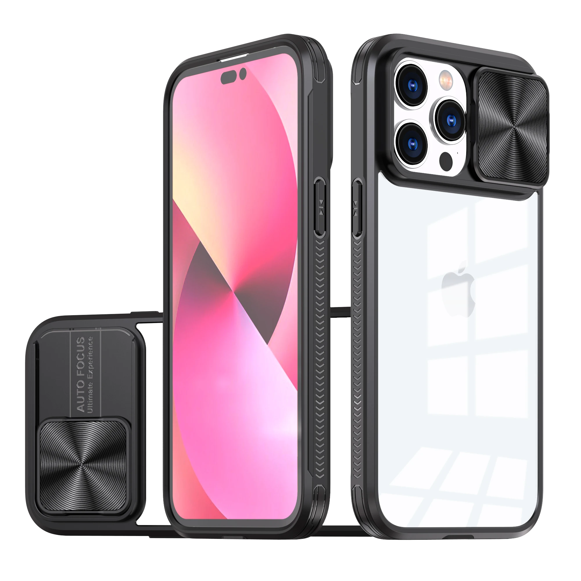 

Slide Camera Lens Protection Case For iPhone 15 14 13 12 11 Pro XS Max XR X SE 2022 2020 8 7 Plus TPU Bumper Acrylic Back Cover