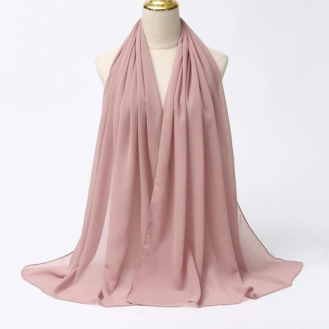 Foulard Hijab en mousseline de soie pour Femme, voile musulman ramadan ,hijab femme musulman,foulard musulmane pour femme, foulard mousseline en Jersey doux de haute qualité hijab islam voile femme musulman,70*180cm