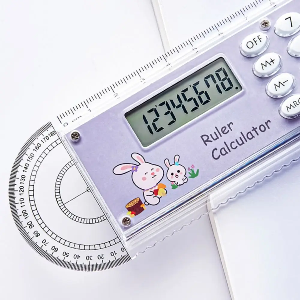 내구성이 뛰어난 3-in-1 각도기 내장 다기능 자 15cm 계산기 자 선물용