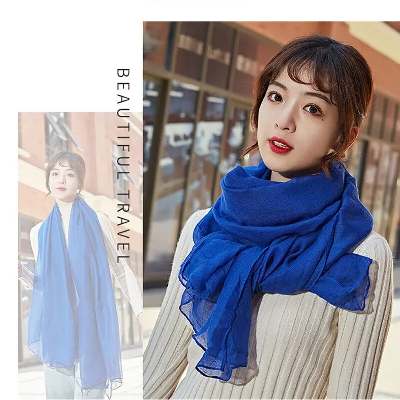 Women Neck Scarf Cotton Linen Scarf Women Designer Luxury Spring Winter Warm Scarfs Pashmina Hijabs Scarves Shawls Wraps Foulard Headband