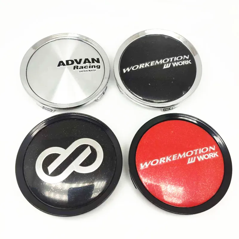Car Wheel Hub Covers 4pcs 75mm 70mm Advan Racing Enkei W Work Emotion Wheel Center Caps Hub Car Styling Dust-proof Hubcaps Cover Badge
