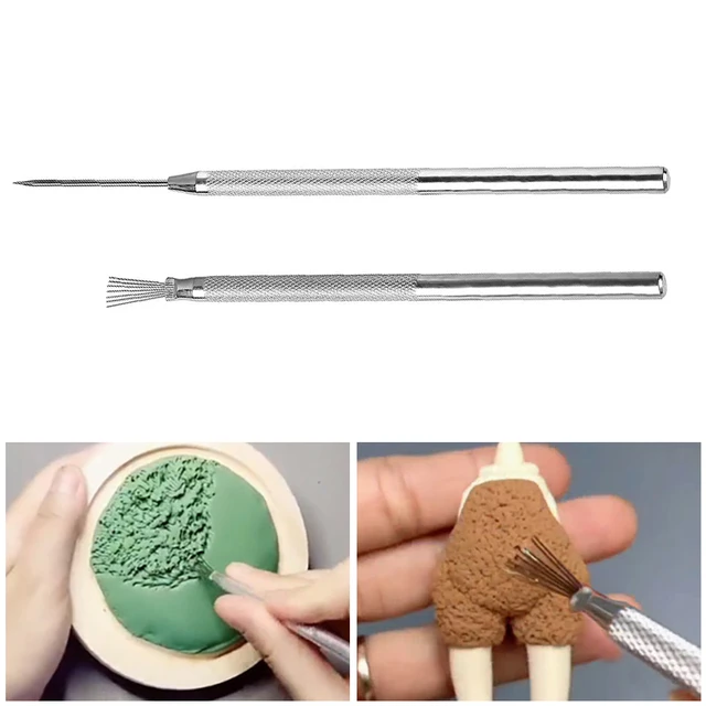 Pottery Clay Texture Tool 7 Pin Needle Pen Ceramics Feather Tools Polymer  Clay Sculpting Modeling Tool Pottery Texture Brush - AliExpress