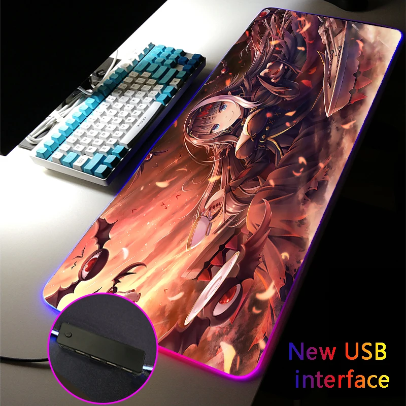 

AzurLane Customized RGB Anime Sexy Girl Mouse Pad Four USB Docking Dock USB Hub MousePad Typec Interface Multi-interface DeskMat