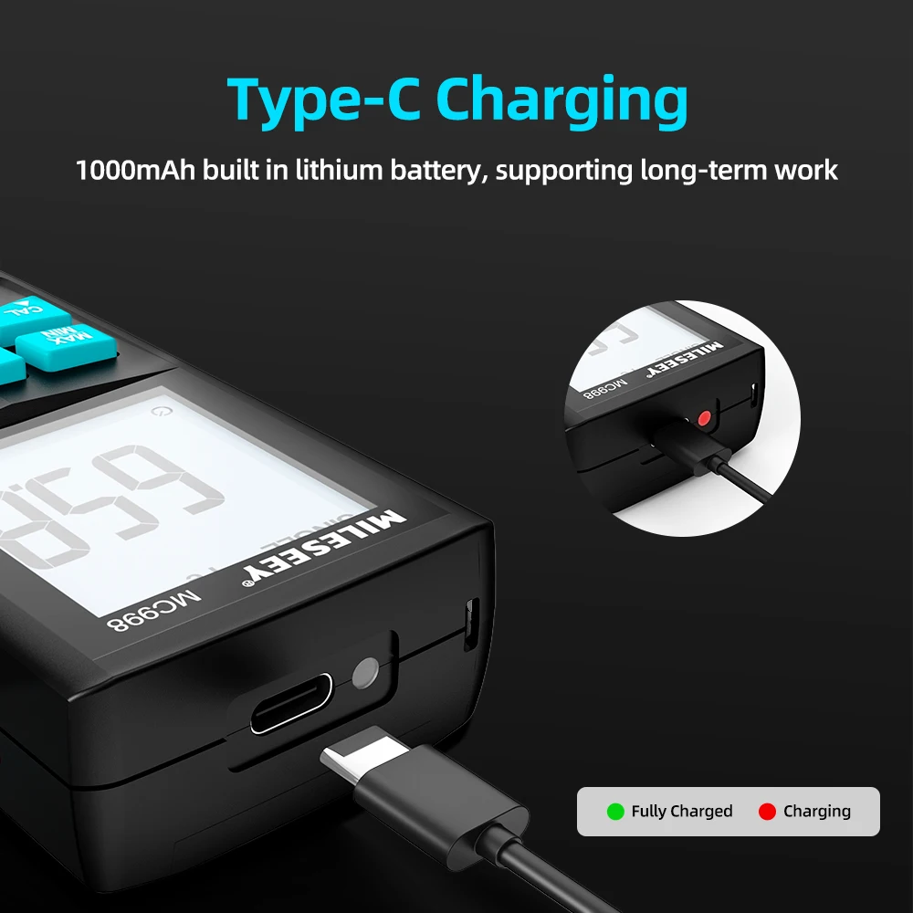 MILESEEY Thickness Gauge for Cars MC998 High-Precision Digital