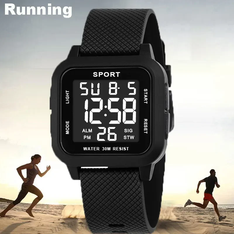 YIKAZE Sports Watch for Men Luminous Waterproof Men's Sport Watches Outdoor Military Clock Student LED Electronic Wristwatch 5