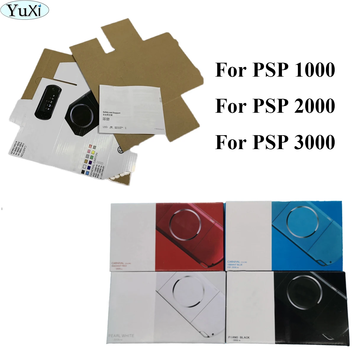 

YuXi New Packing Box Carton for PSP 1000 2000 3000 Game Console Packaging With Manual and Insert for PSP3000 PSP2000 PSP1000