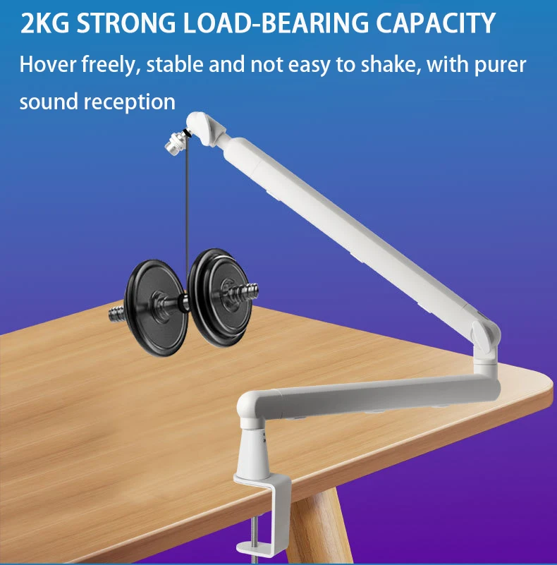 Adjustable Microphone Suspension Boom Scissor Arm Stand Mic Stand Arm Microphone Black/White