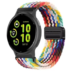 Enhanced Nylon Strap with Adjustable Magnetic Wristband, Available in 20mm and 22mm Sizes - Garmin Venu 3 (Official rainbow)