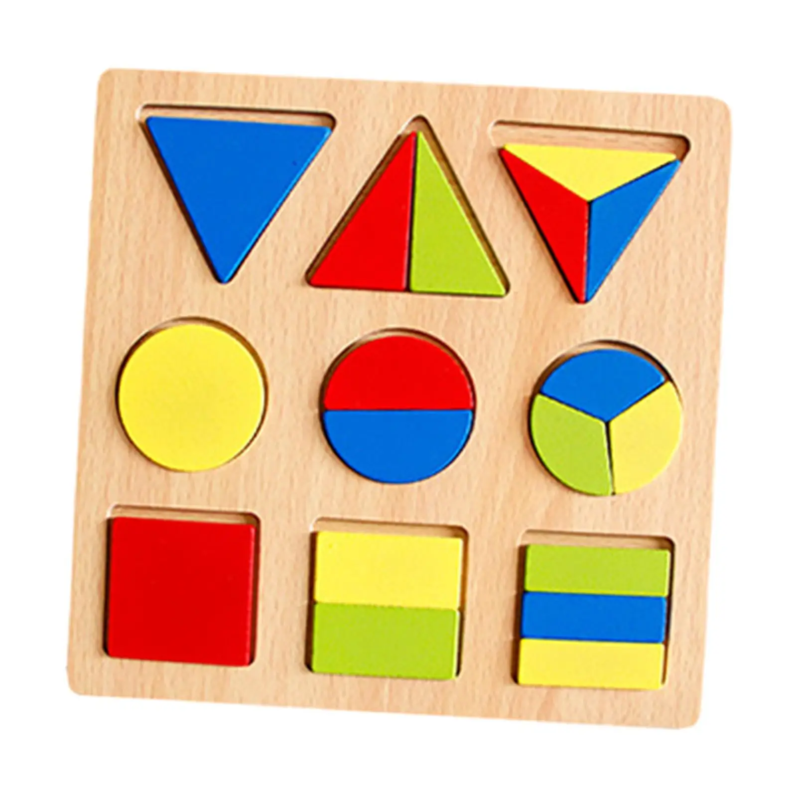 

Wooden Shape Color Sorting Toy Wooden Matching Shape Puzzle for Daycare Home