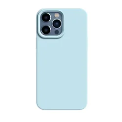 Premium Silicone Protective Case with Logo Cover - Luxury Edition - iPhone 14 Pro (Baby blue)