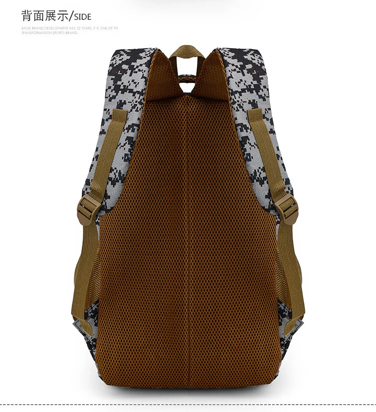 Heißer Verkauf Casual Outdoor Camouflage Rucksack Oxford Tuch Große Kapazität Reise Rucksack männer Mode Trendy Marke Schulter Taschen – Detail 11