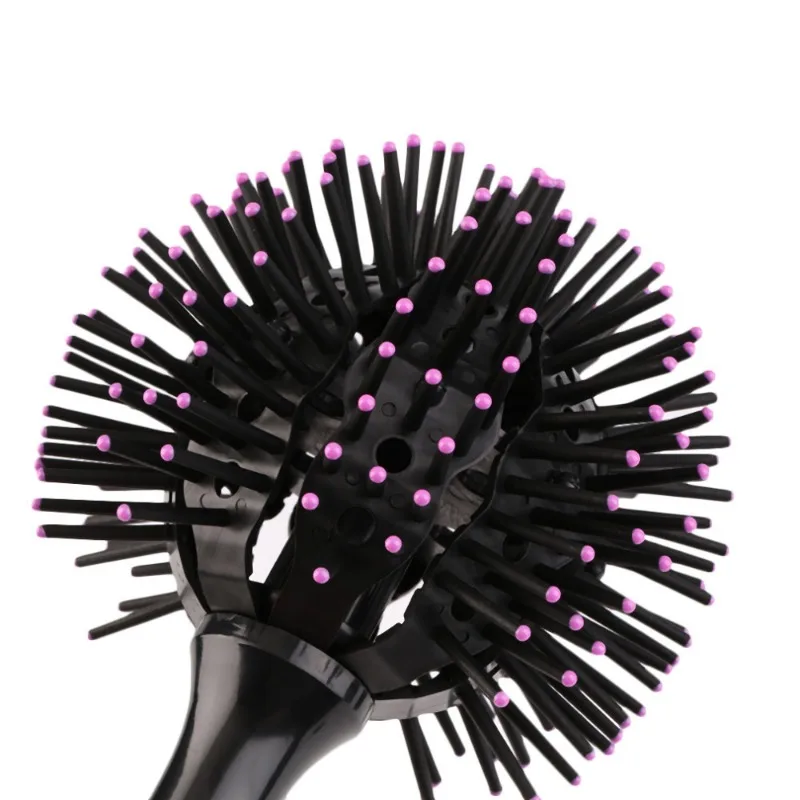 1pc New 3D Round Hair Comb Hair Brush Salon Styling 360 Degree Ball Hairdressing Tools Detangling Hair Brush Heat Resistant Comb 5