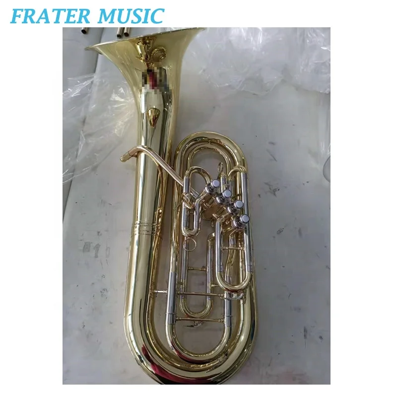 High Grade Bb Euphonium Gold Lacquer Bb Key Cupronicel Piston Yellow Brass Body Euphonium (JEP-191)