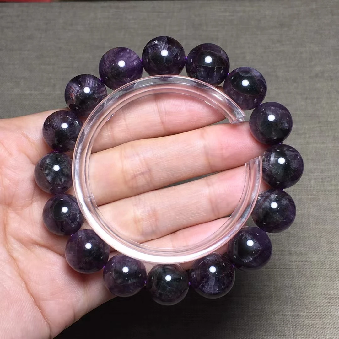 

Natural Purple Auralite 23 Cacoxenite Beads Eye Bracelet Round Beads 13.5mm For Women Men Canada Stretch Rarest Jewelry AAAAA