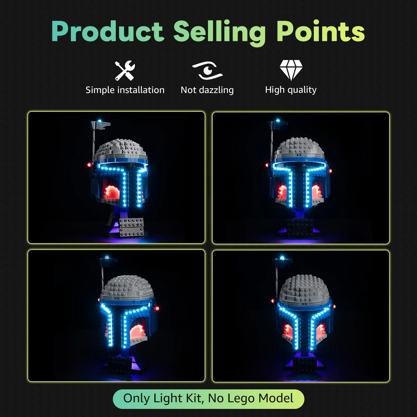 Jango Fett 헬멧 75408 빌딩 블록 벽돌 장난감 선물 세트에 대한 EASYLITE Led 라이트 키트