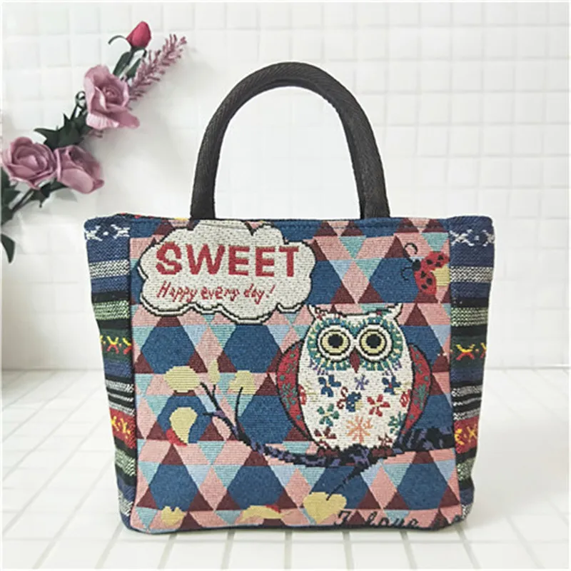 Women's Owl Elephant Printed Bag Mother Handbag