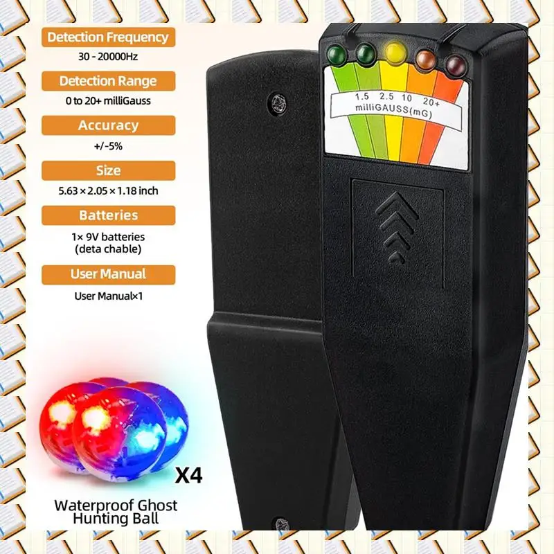 A14M EMF Meter, Ghosthunting Equipment Kit, Paranormal Equipment LCD Emf Detector For Home, Office & Outdoor Inspections