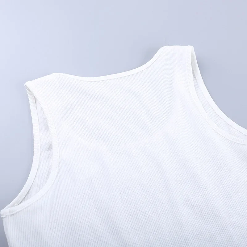 Y2k Accessories Summer Outfit Slim Fit Streetwear Casual Ropa De Mujer Hot Drilling Cute Tops White Tank Top Women Edgy Clothes