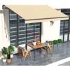 10'W x 8' H Retractable Awning for Patio, Manual Awnings, Sunshade Shelter Crank Handle, UV & Waterproof Polyester Cover and Al 1