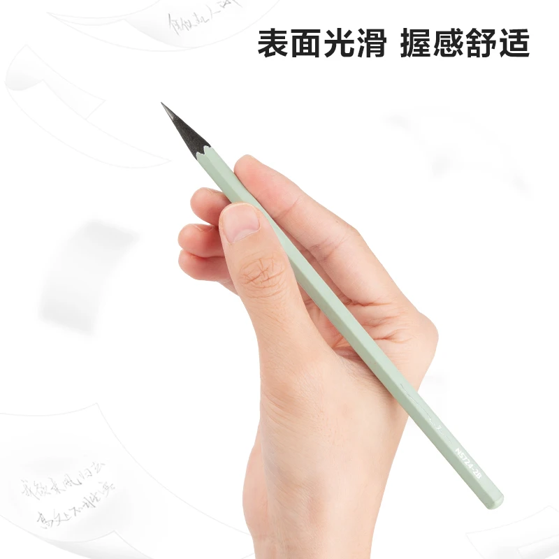 델리 10pcs 2B/HB 육각형 나무 기둥 연필 아트 시험 스케치 그림 그리기 연필 편지지 학교 및 사무용품 선물