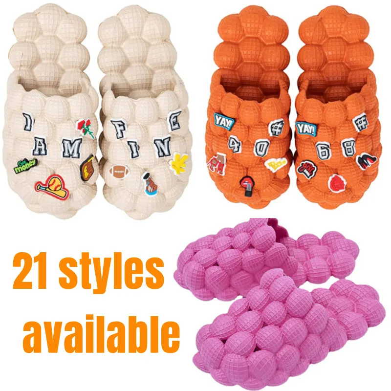 Women Slippers Bubble Slides With Charms Beach Men Women Bubble Sandals