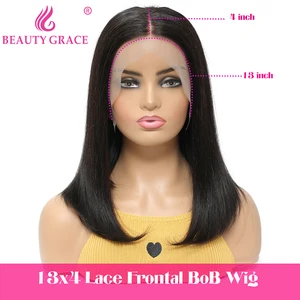 Image for Bob Wig Bone Straight Bob Wig Lace Front Human Hai 