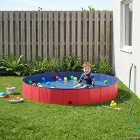 Piscine pour enfants ronde Ø 200 x 30 cm rouge, piscine pour enfants dans le jardin et sur la terrasse, piscine pour jeux d'été et plaisir aquatique, piscine familiale pour loisirs en plein air, montage facile pour la maison et les vacances 1